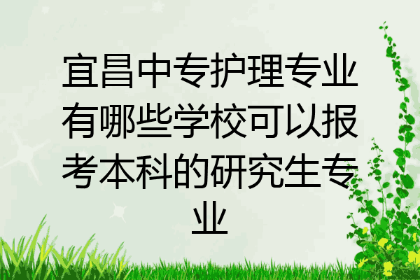 宜昌中专护理专业有哪些学校可以报考本科的研究生专业