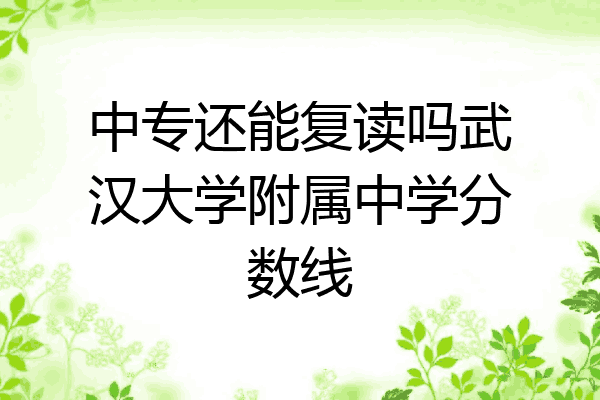 中专还能复读吗武汉大学附属中学分数线