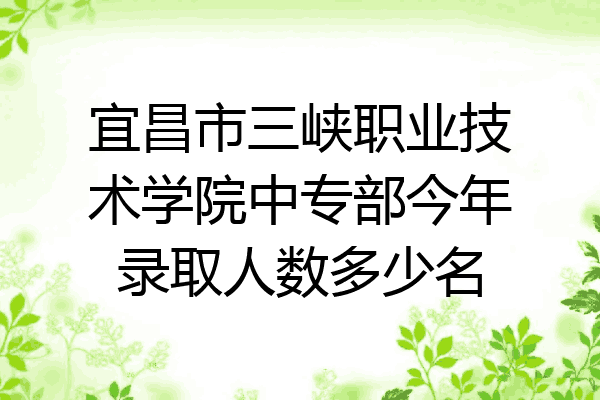 宜昌市三峡职业技术学院中专部今年录取人数多少名