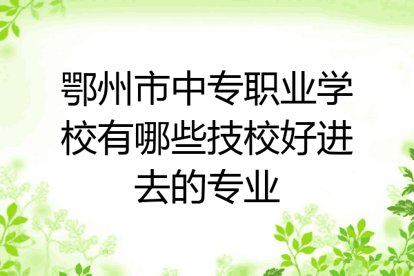 鄂州市中专职业学校有哪些技校好进去的专业