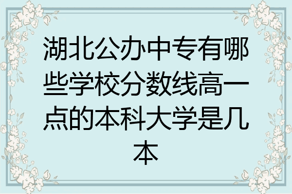 湖北公办中专有哪些学校分数线高一点的本科大学是几本