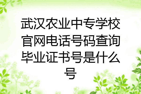 武汉农业中专学校官网电话号码查询毕业证书号是什么号