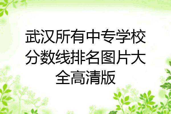 武汉所有中专学校分数线排名图片大全高清版