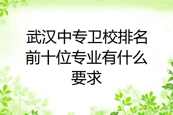 武汉中专卫校排名前十位专业有什么要求