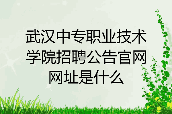 武汉中专职业技术学院招聘公告官网网址是什么