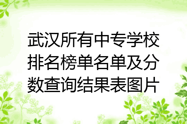 武汉所有中专学校排名榜单名单及分数查询结果表图片