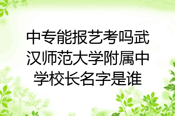 中专能报艺考吗武汉师范大学附属中学校长名字是谁