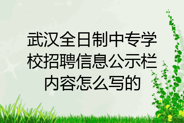 武汉全日制中专学校招聘信息公示栏内容怎么写的