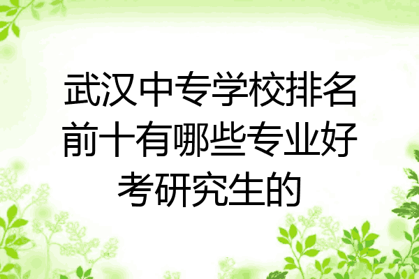 武汉中专学校排名前十有哪些专业好考研究生的