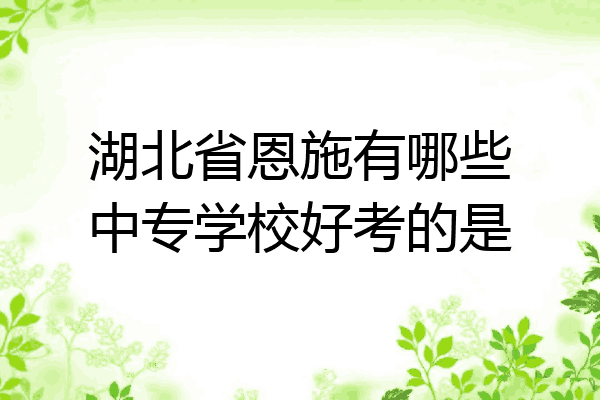 湖北省恩施有哪些中专学校好考的是