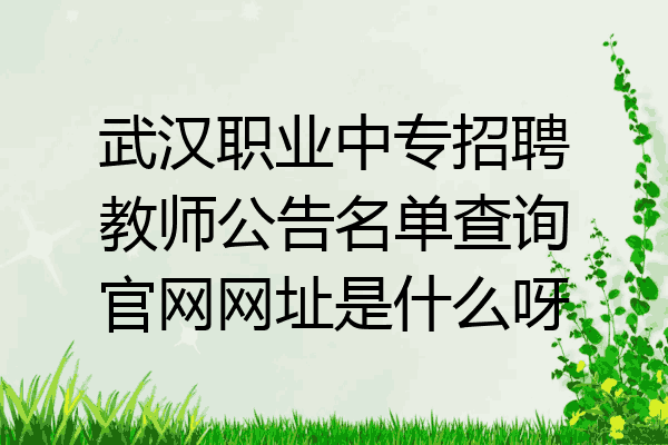 武汉职业中专招聘教师公告名单查询官网网址是什么呀