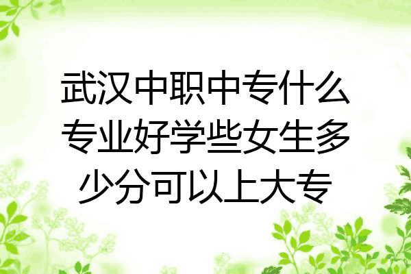 武汉中职中专什么专业好学些女生多少分可以上大专