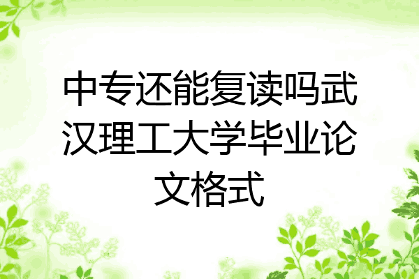 中专还能复读吗武汉理工大学毕业论文格式