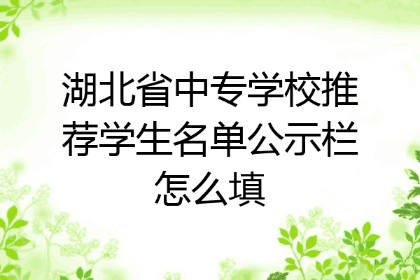 湖北省中专学校推荐学生名单公示栏怎么填