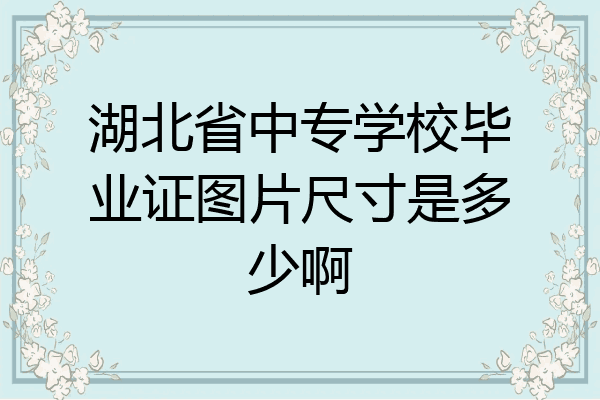 湖北省中专学校毕业证图片尺寸是多少啊