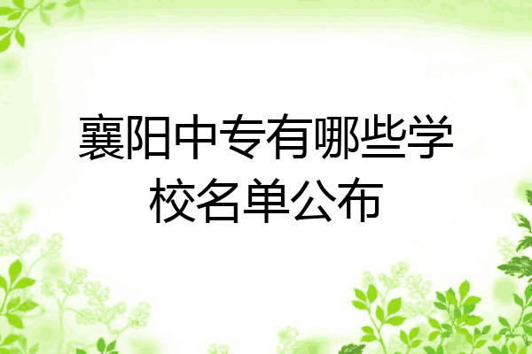 襄阳中专有哪些学校名单公布