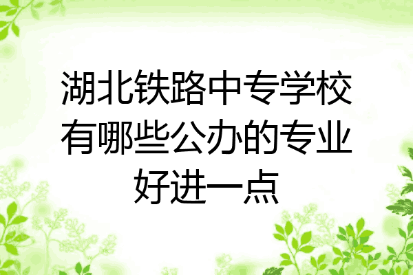 湖北铁路中专学校有哪些公办的专业好进一点
