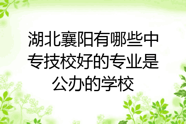 湖北襄阳有哪些中专技校好的专业是公办的学校