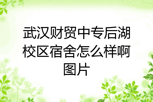武汉财贸中专后湖校区宿舍怎么样啊图片