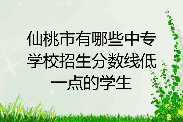 仙桃市有哪些中专学校招生分数线低一点的学生