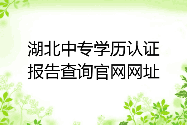 湖北中专学历认证报告查询官网网址