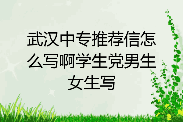 武汉中专推荐信怎么写啊学生党男生女生写