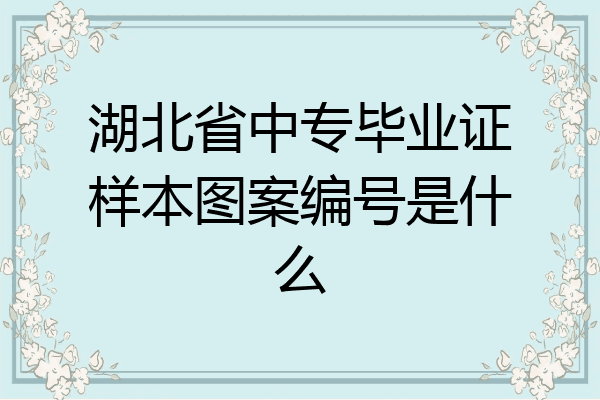 湖北省中专毕业证样本图案编号是什么