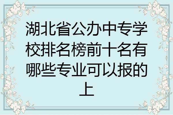 湖北省公办中专学校排名榜前十名有哪些专业可以报的上