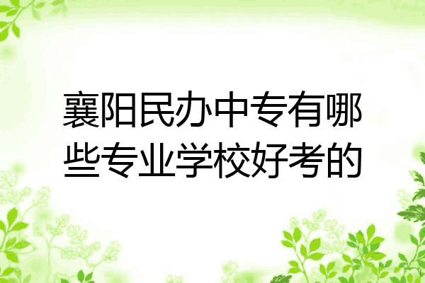 襄阳民办中专有哪些专业学校好考的
