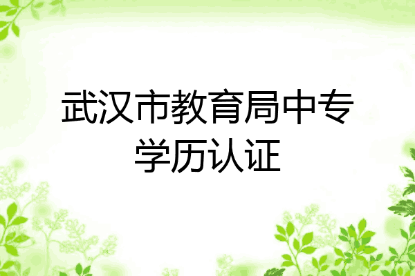 武汉市教育局中专学历认证