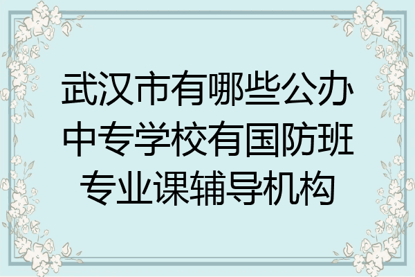 武汉市有哪些公办中专学校有国防班专业课辅导机构