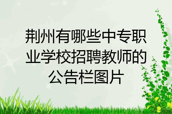 荆州有哪些中专职业学校招聘教师的公告栏图片