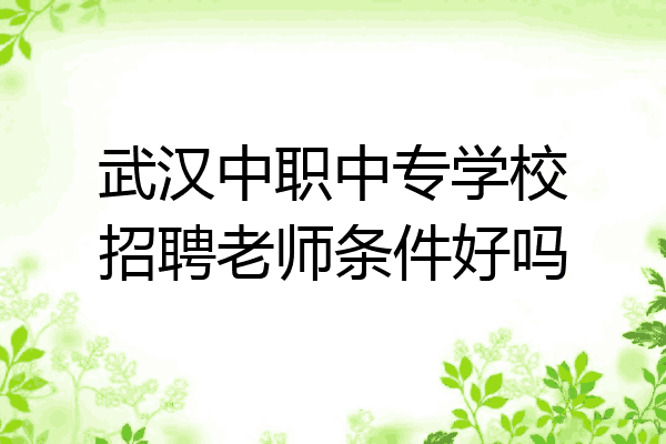 武汉中职中专学校招聘老师条件好吗