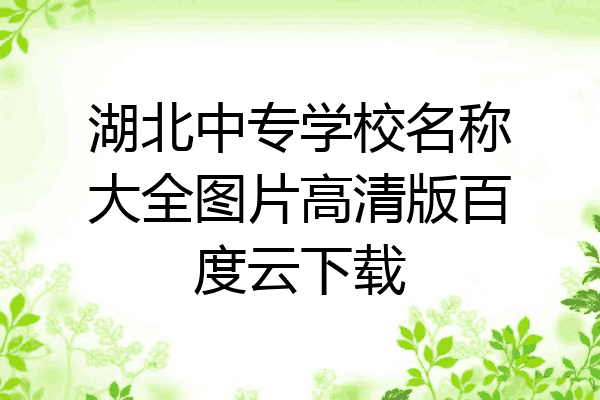 湖北中专学校名称大全图片高清版百度云下载