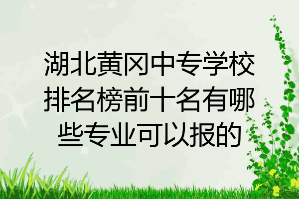 湖北黄冈中专学校排名榜前十名有哪些专业可以报的