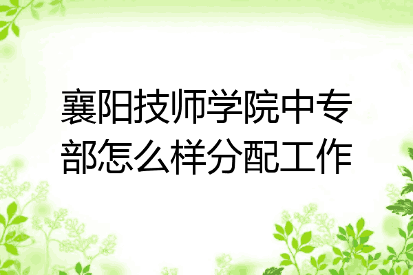 襄阳技师学院中专部怎么样分配工作