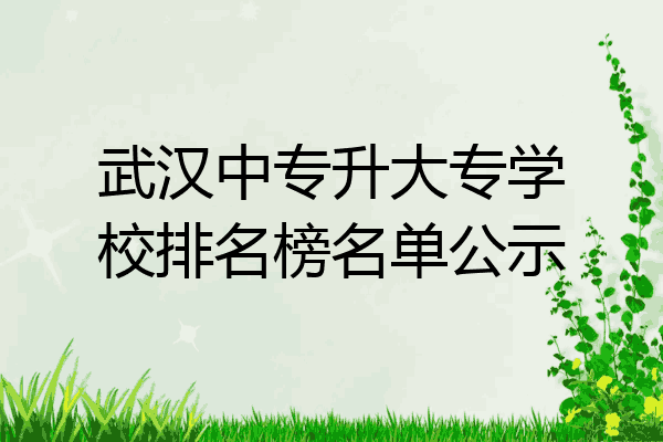 武汉中专升大专学校排名榜名单公示