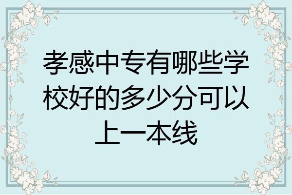 孝感中专有哪些学校好的多少分可以上一本线