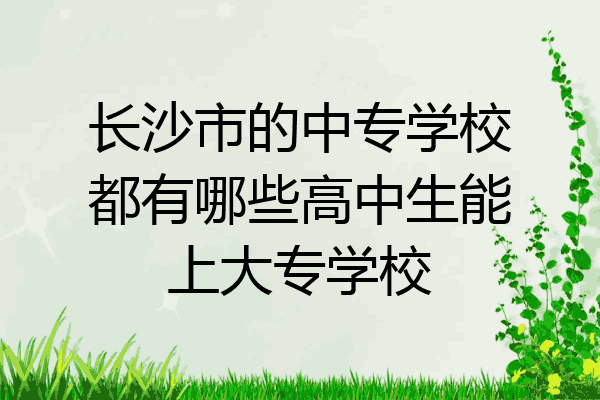 长沙市的中专学校都有哪些高中生能上大专学校