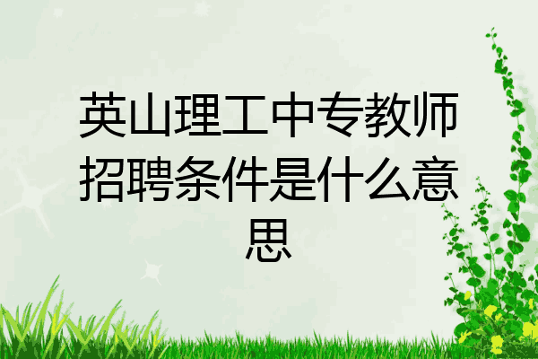 英山理工中专教师招聘条件是什么意思