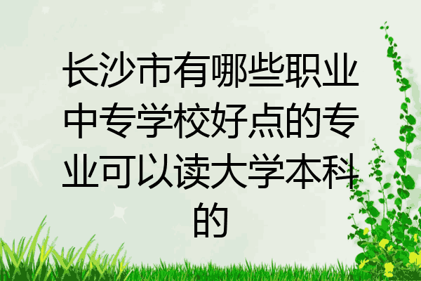 长沙市有哪些职业中专学校好点的专业可以读大学本科的