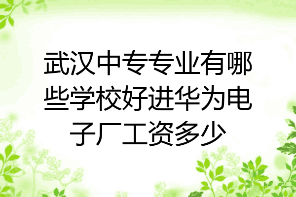 武汉中专专业有哪些学校好进华为电子厂工资多少
