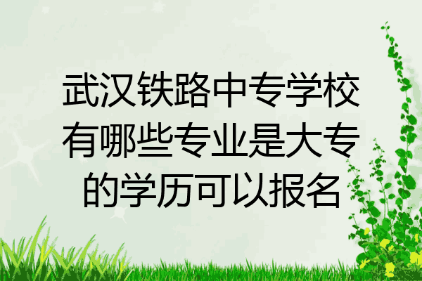 武汉铁路中专学校有哪些专业是大专的学历可以报名