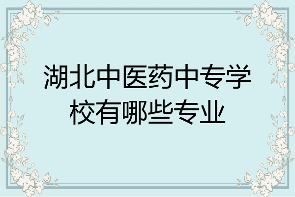 湖北中医药中专学校有哪些专业