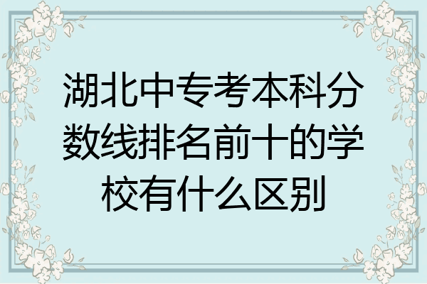 湖北中专考本科分数线排名前十的学校有什么区别