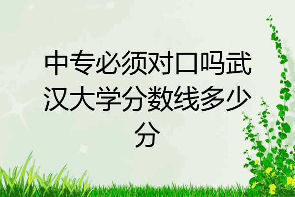 中专必须对口吗武汉大学分数线多少分