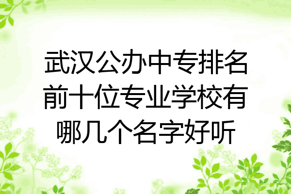 武汉公办中专排名前十位专业学校有哪几个名字好听