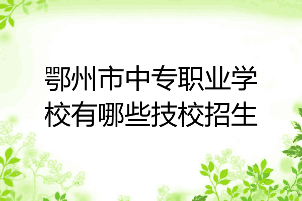 鄂州市中专职业学校有哪些技校招生