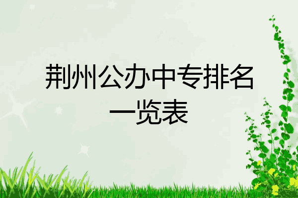 荆州公办中专排名一览表
