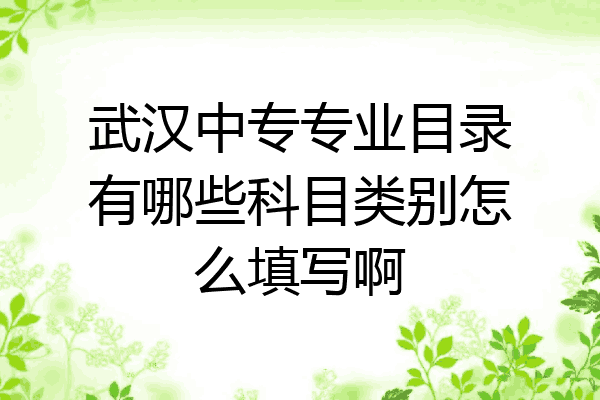 武汉中专专业目录有哪些科目类别怎么填写啊
